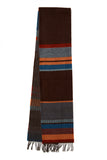 Wallace Sewell LAMBSWOOL STRIPE SCARVES  -Strathay - Cinder DARK