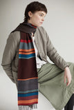 Wallace Sewell LAMBSWOOL STRIPE SCARVES  -Strathay - Cinder DARK