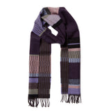 Wallace Sewell LAMBSWOOL STRIPE SCARVES  -Strathay - ELDERBERRY PURPLE