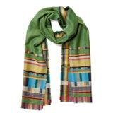 Wallace Sewell Silk and Lambswool scarves - Fritton -  PARROT GREEN